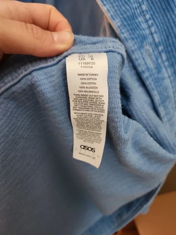 ASOS Design Women's light blue corduroy shirt