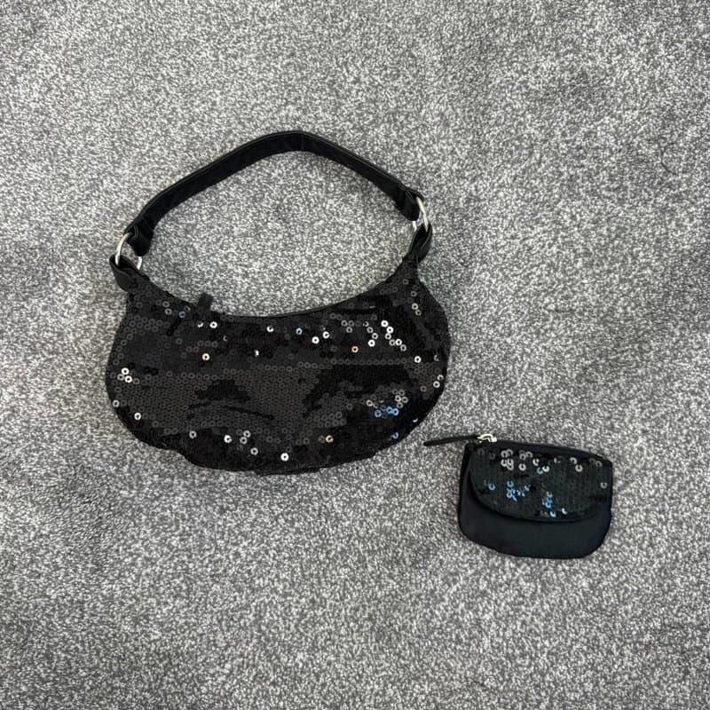 New Look Y2K vintage mini shoulder bag sequin embellished with patching coin pouch purse