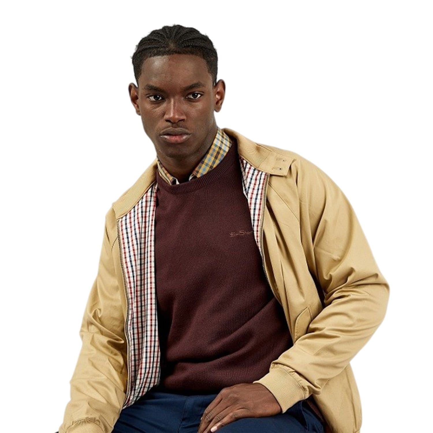 Ben Sherman Ben Sherman Men's Harrington Signature Jacket in Light Sand - 4