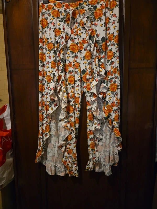 ASOS Asos floral print frill trousers 16