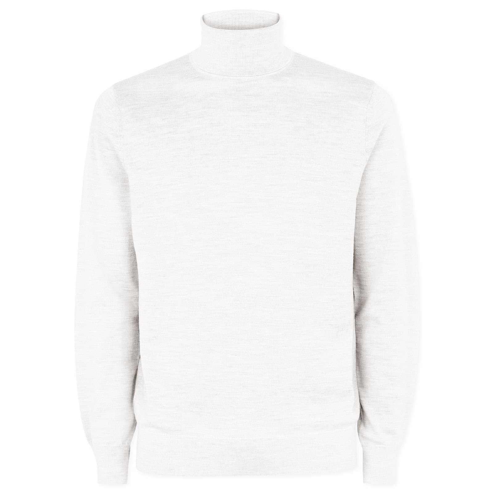 Britwear Britwear Men's Mens Roll Neck Thermal Underwear Baselayer Long Sleeved T-Shirt Top in White