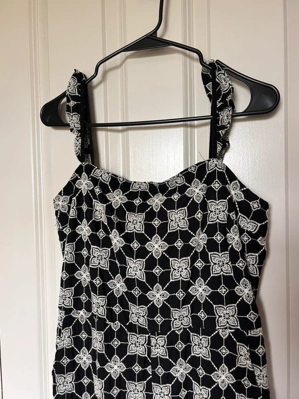 Never Fully Dressed Black & White Embroidered Jumpsuit