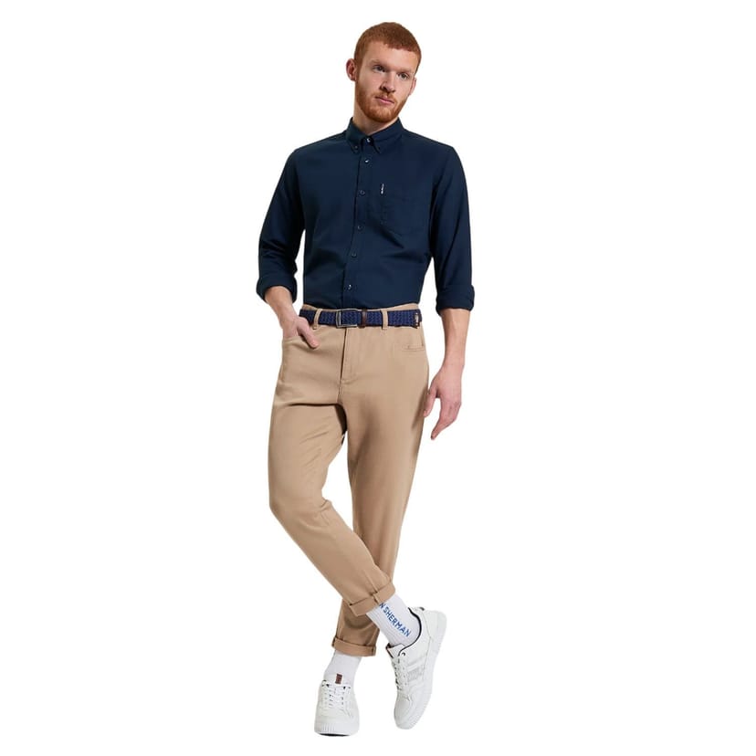 Ben Sherman Ben Sherman Men's Signature Oxford Long-Sleeved Shirt in Dark Navy - 1