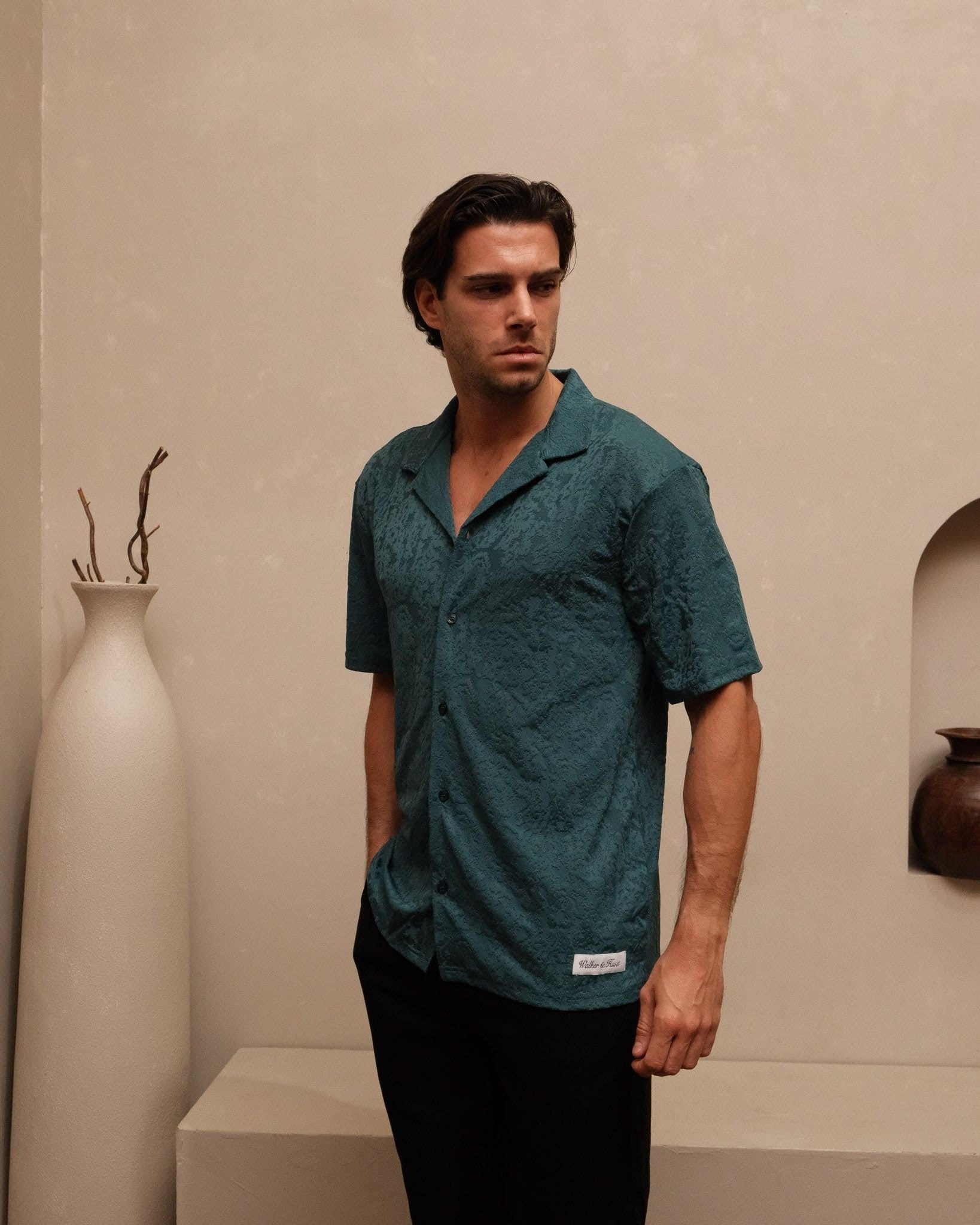 Walker & Hunt Walker & Hunt Men's Oversized 'Serenity' Shirt in Green - 4