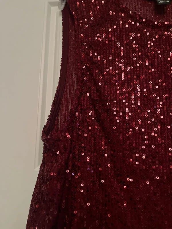 New Look New look sequin burgundy vest top size 14