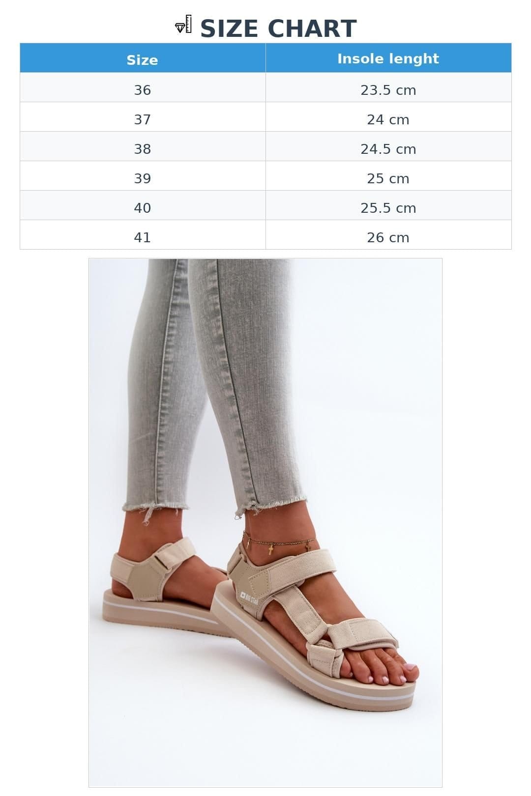 Love Lace Love Lace Women's Big Star Velcro Strap Platform Foam Sandals for Summer Comfort in Beige - 4