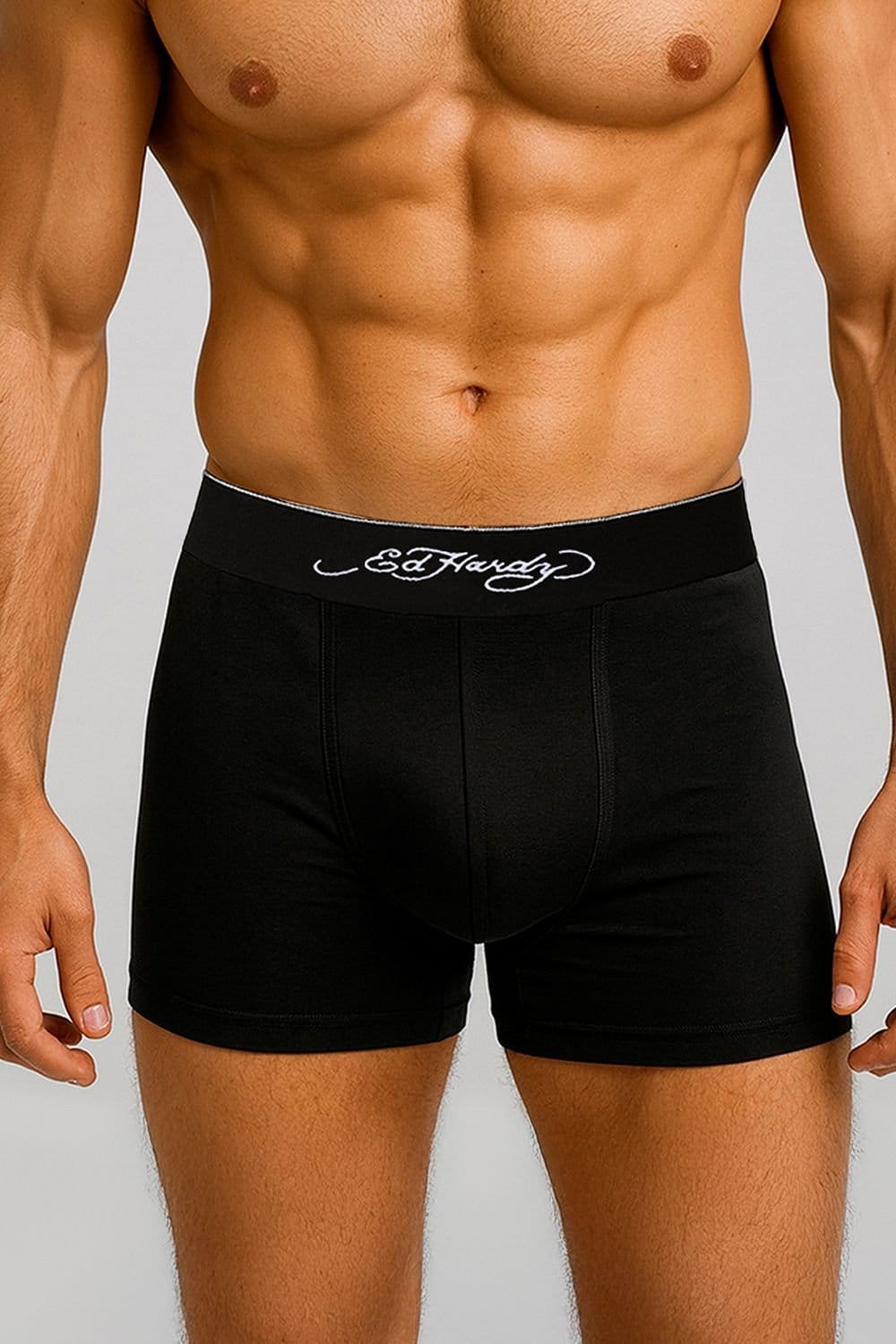 Ed Hardy Ed Hardy Men's 5 Pack Cotton Rich Stretch Boxers with Elastic Waistband Underwear in Grey - 4
