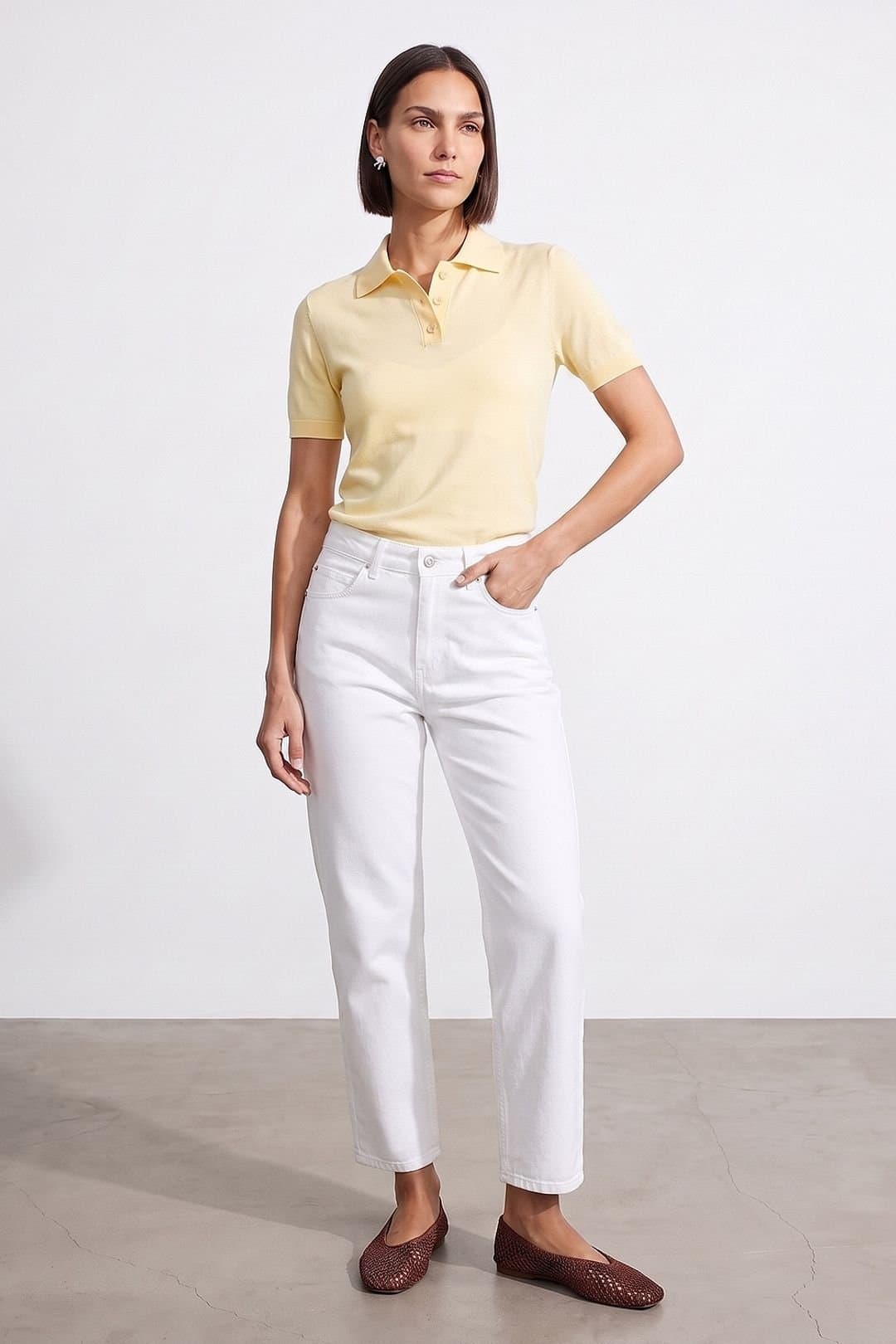 Dilvin Dilvin Women's High-Waist White Mom Jeans
