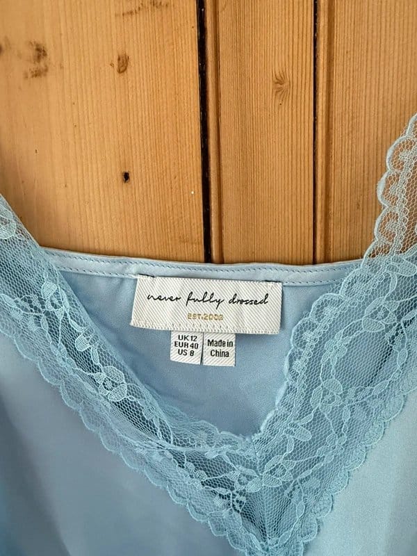 Never Fully Dressed Light Blue Lace Midi Ax Dress