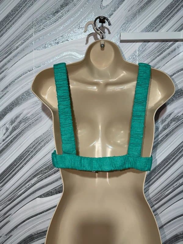 ASOS Asos Design Green Linen-Blend Crop Top | UK 12 | NWOT