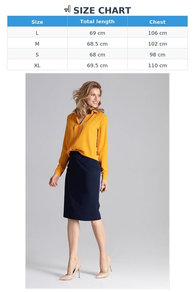 Love Lace Love Lace Women's Collared Long Sleeve Blouse with Front Pleat Style 130147 in Yellow - 3