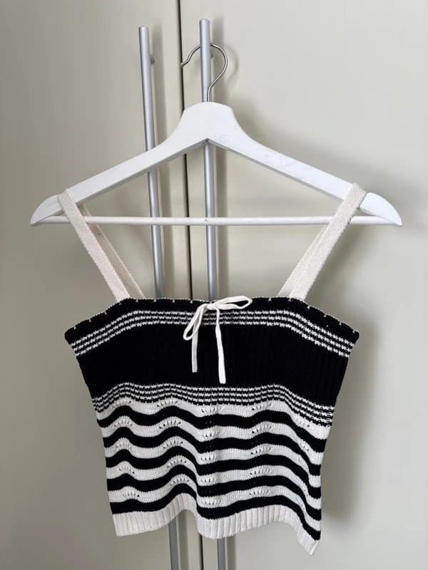 ASOS ASOS crochet black & white tank