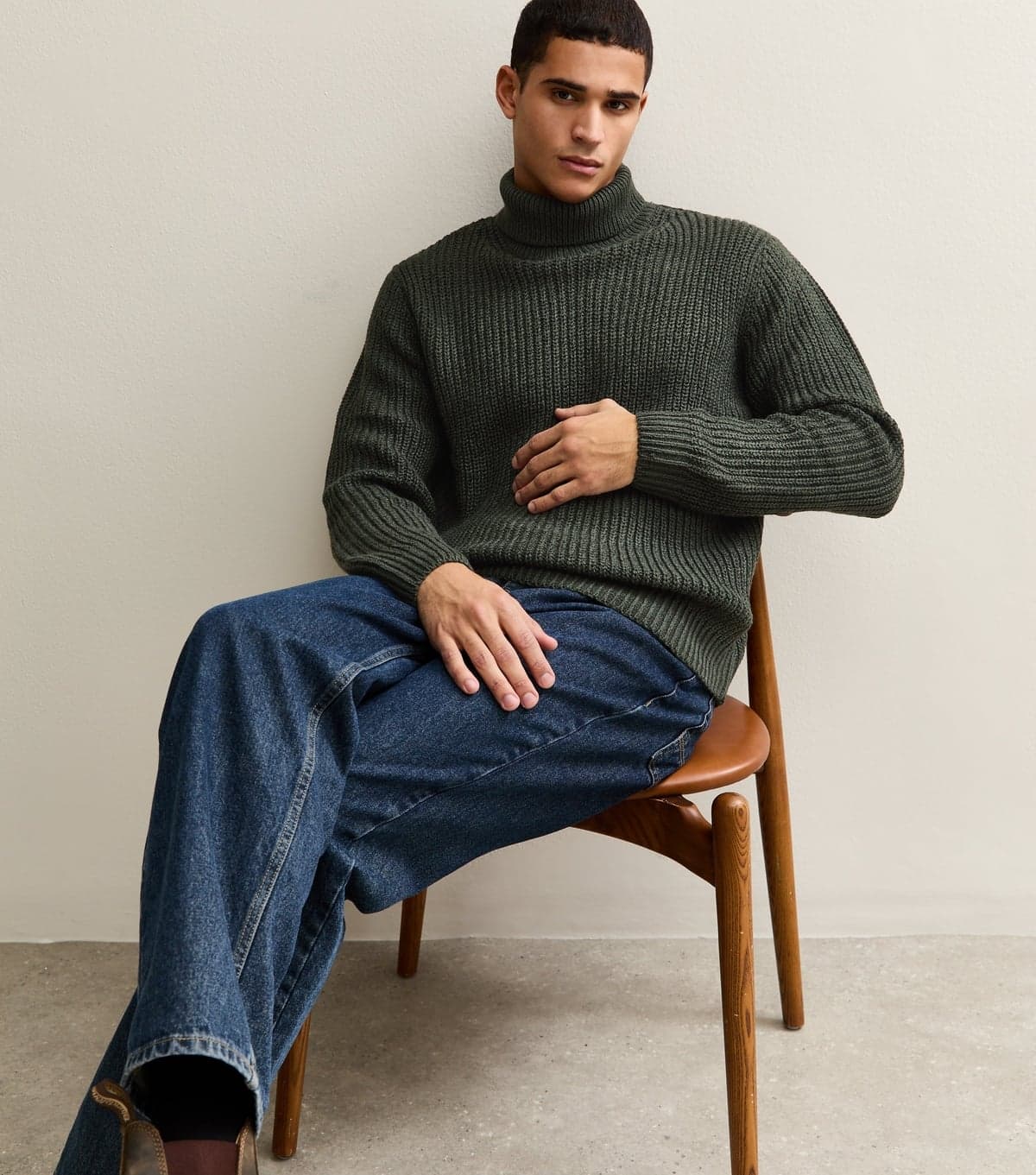 jack & jones Men's Dark Green Roll Neck Jumper Jack & Jones New Look