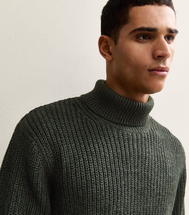 jack & jones Men's Dark Green Roll Neck Jumper Jack & Jones New Look - 2