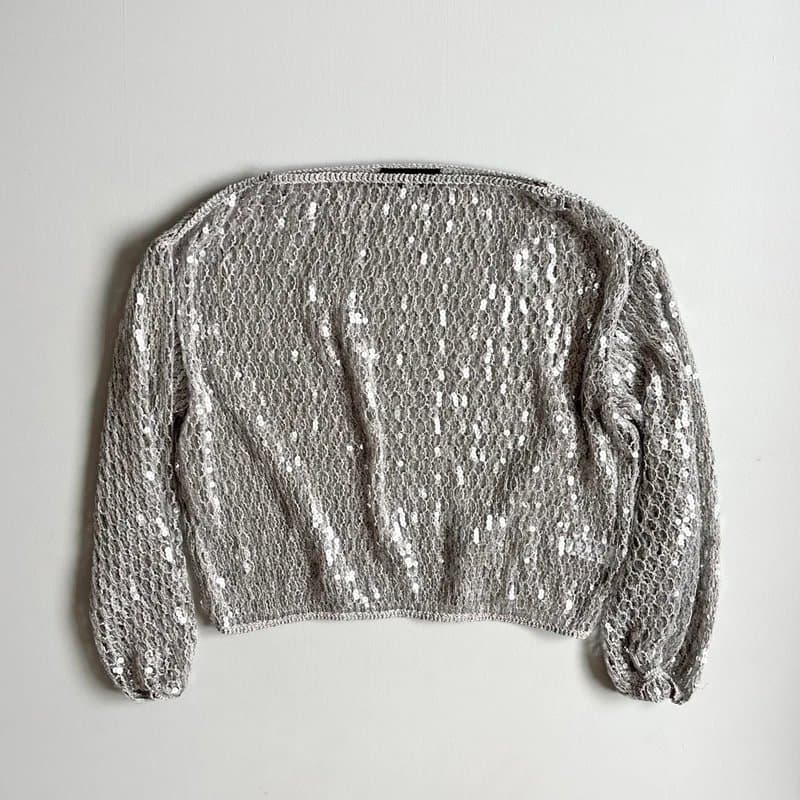 Zara Zara silver sequin long sleeve jumper