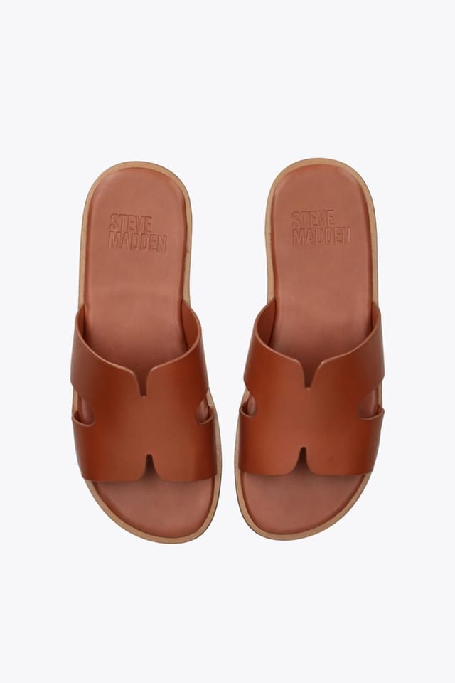 Steve Madden STEVE MADDEN Men's 'Laincaster Brown' Leather Sandals in Brown - 2