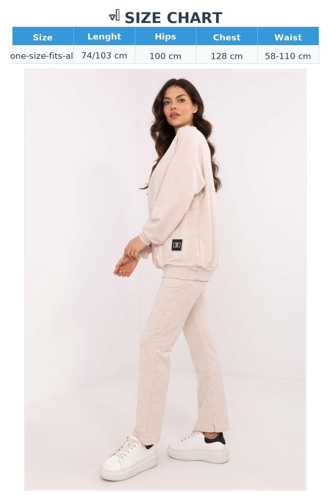 Love Lace Love Lace Women's Minimal Wrap Neck Blouse & High Waist Pants Set in Beige - 4