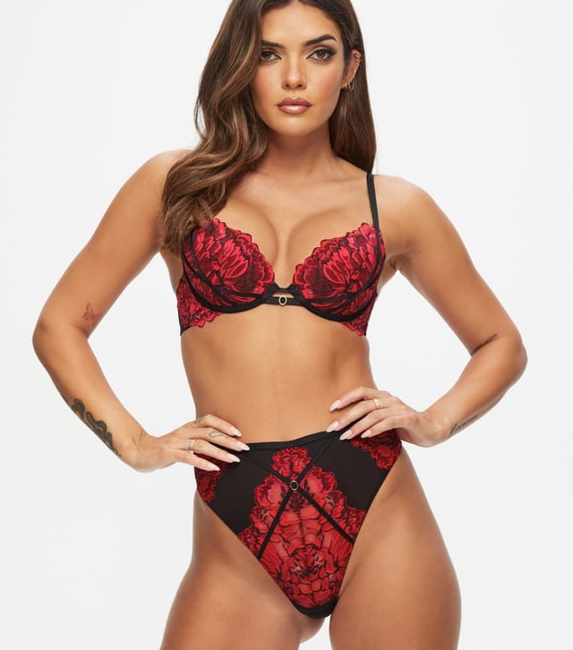 Ann Summers Women's Black Nightfall Floral Lace Thong Ann Summers New Look - 2