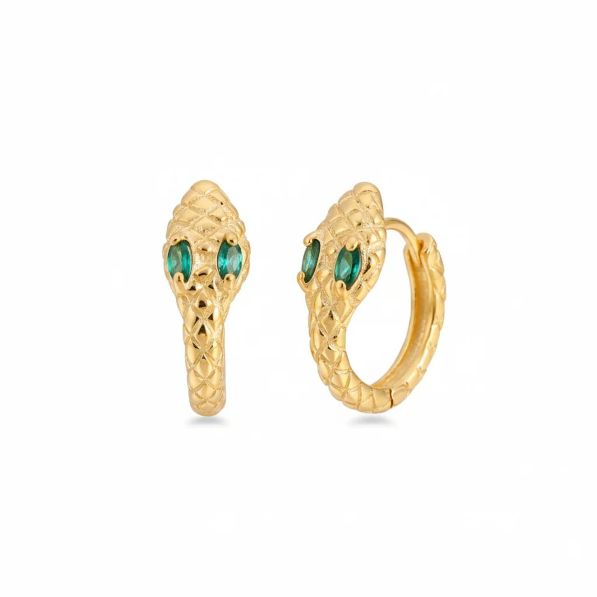 Angel Barocco Angel Barocco Women's Small & Dainty Snake Hoops Earrings -gold