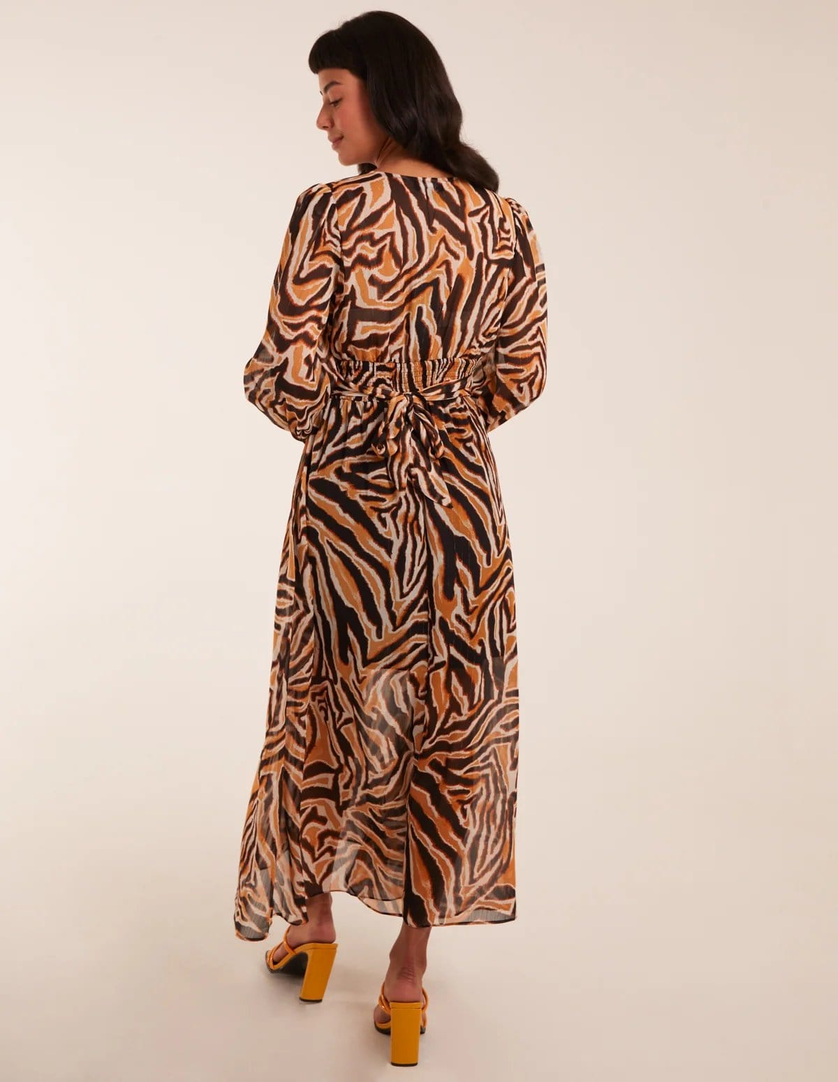 Blue Vanilla V Neck Animal Print Maxi Dress - 4