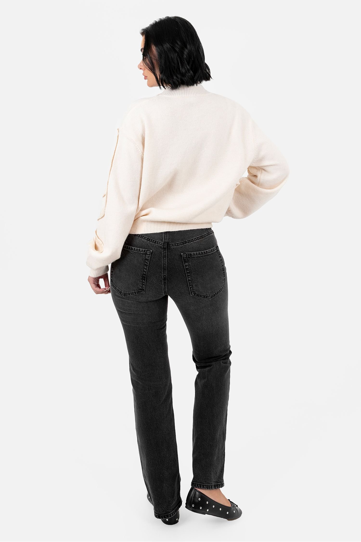 Lovedrobe Lovedrobe Women's High Neck Long Sleeve Jumper in Nude - 2