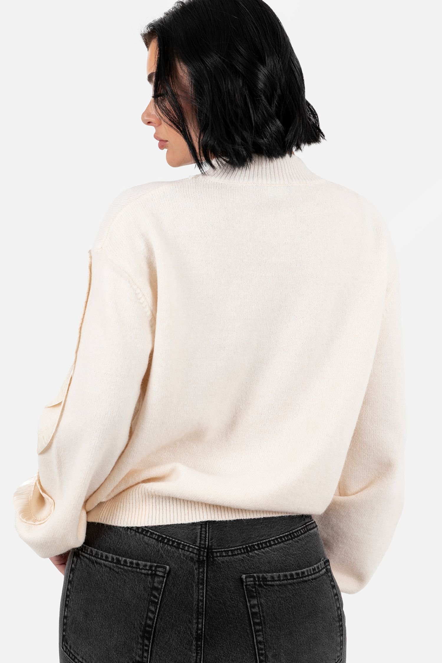 Lovedrobe Lovedrobe Women's High Neck Long Sleeve Jumper in Nude - 4