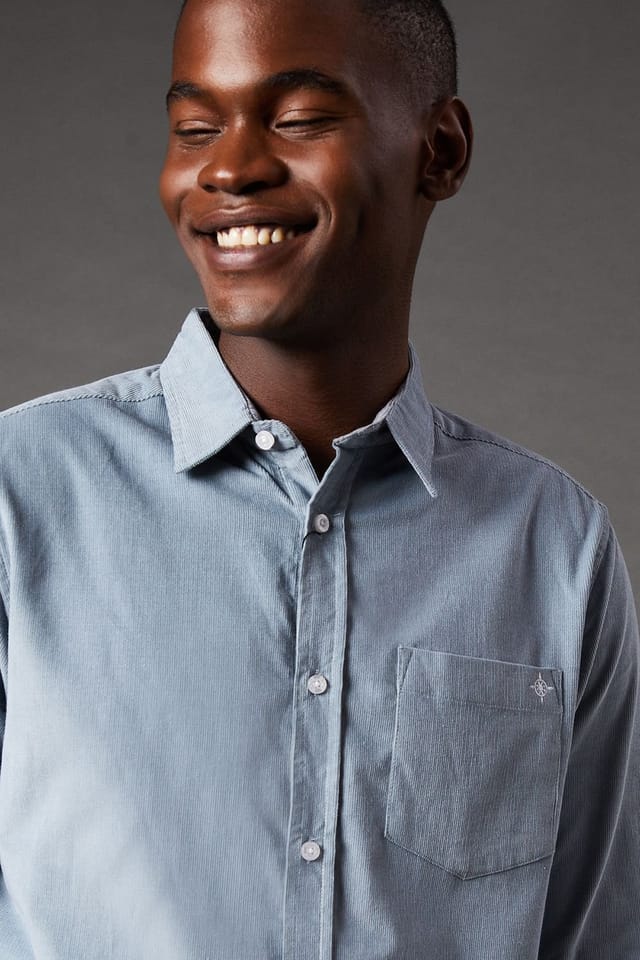 Maine Maine Men's Corduroy Long Sleeve Shirt in Grey - 2