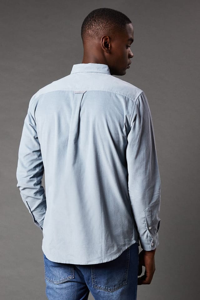 Maine Maine Men's Corduroy Long Sleeve Shirt in Grey - 3