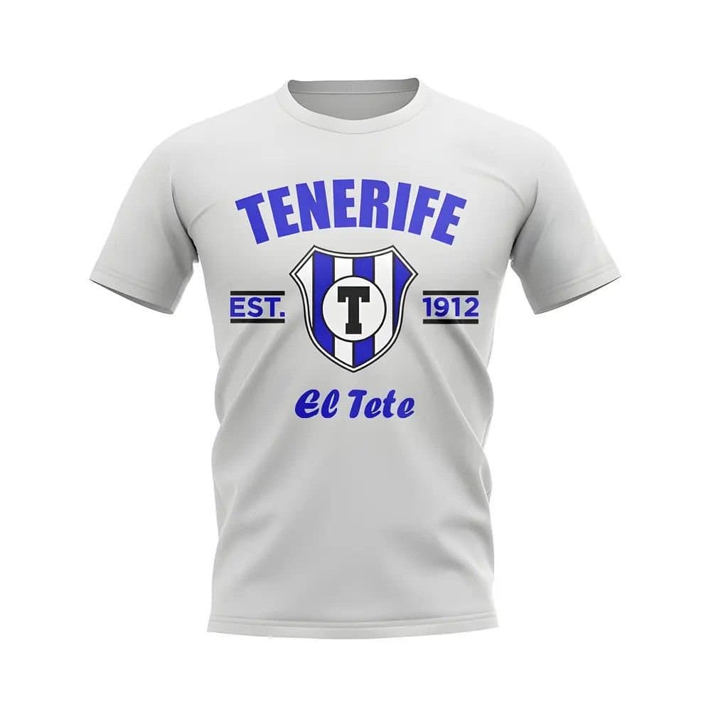 Tenerife Tenerife Men's Personalised Established Football T-Shirt in White
