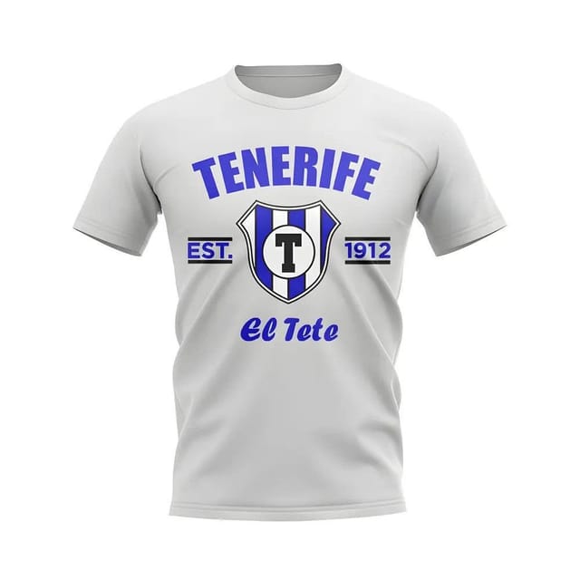 Tenerife Tenerife Men's Personalised Established Football T-Shirt in White - 2