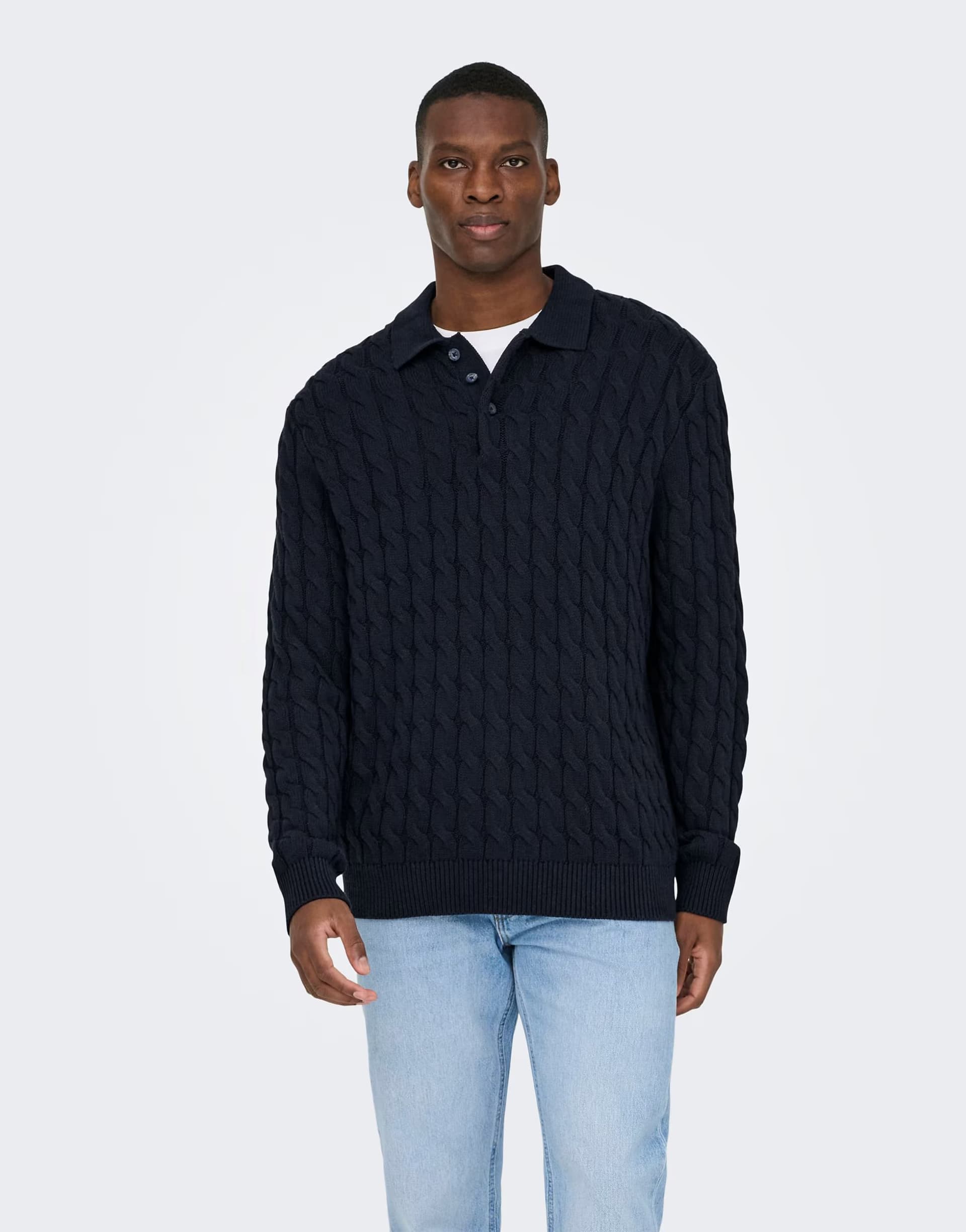 ASOS ONLY & SONS Knitted top in dark navy