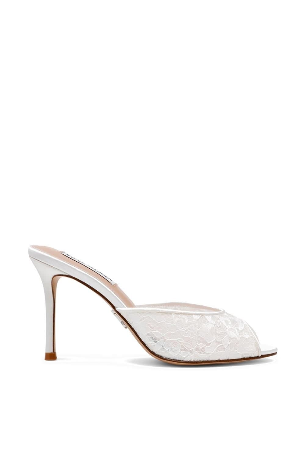Steve Madden STEVE MADDEN Women's 'Rollout White Lace' Fabric Heels