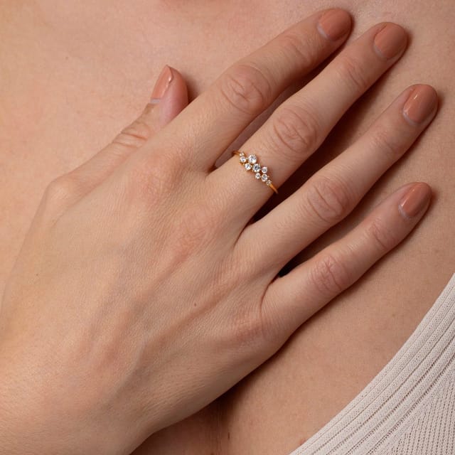 Gold Trip Gold Trip Women's Sparkle Cluster Ring in Gold - 2