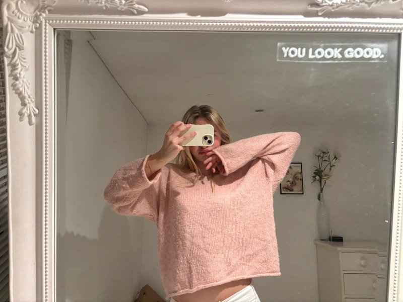 ASOS Pink knit v-neck jumper - 1