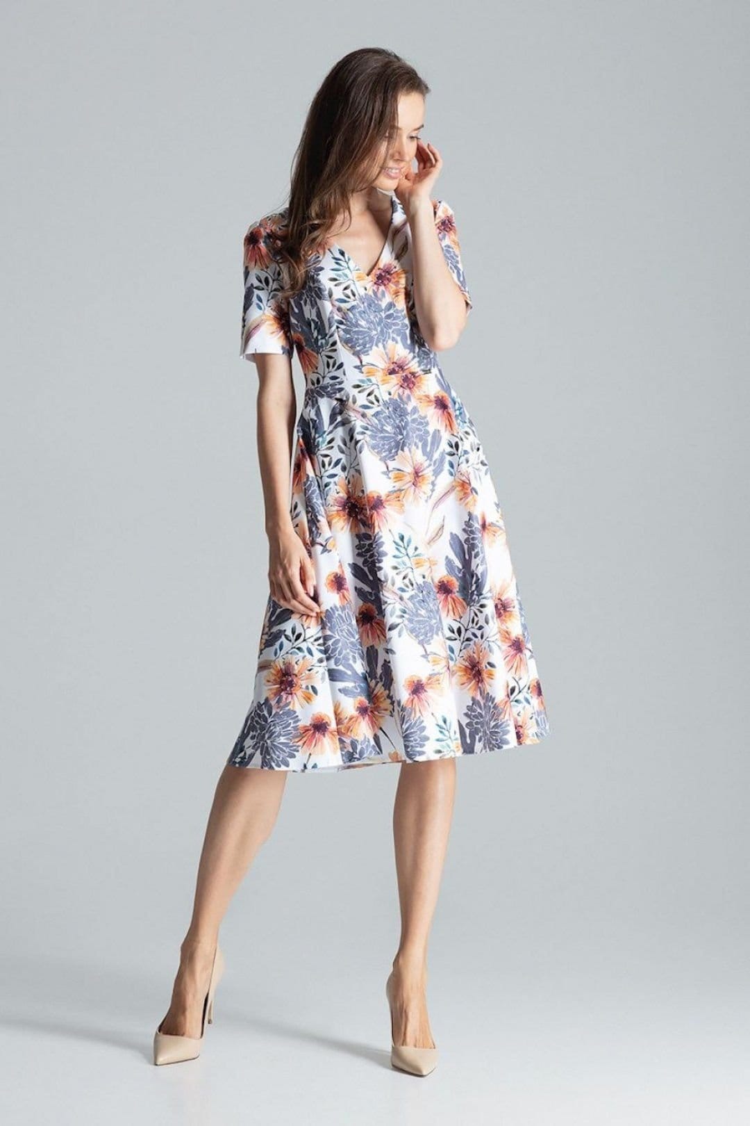 Love Lace Love Lace Women's Sweetheart Neck Flared Midi Dress With Pockets - 4