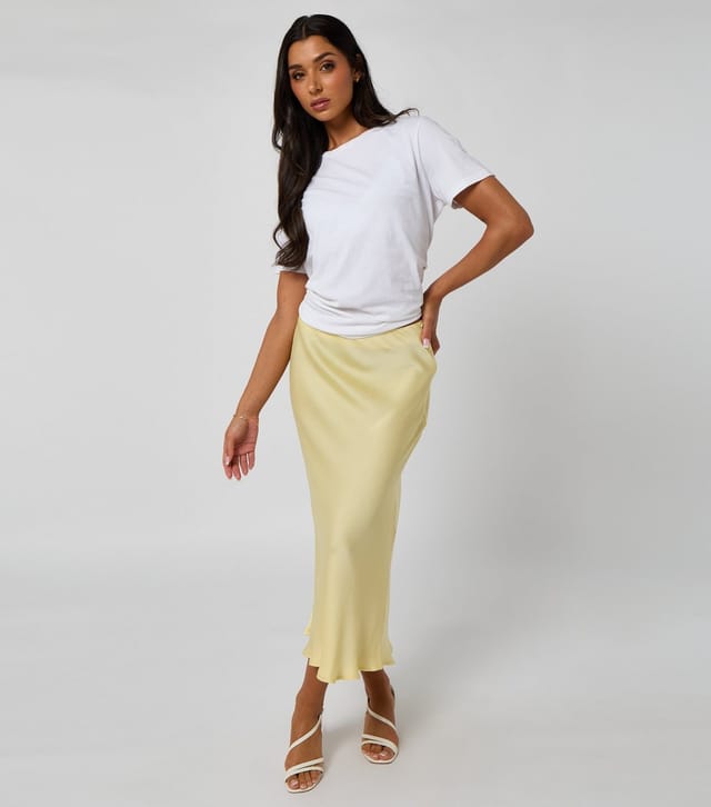Urban Bliss Women's Yellow Textured Midi Skirt Urban Bliss New Look - 3
