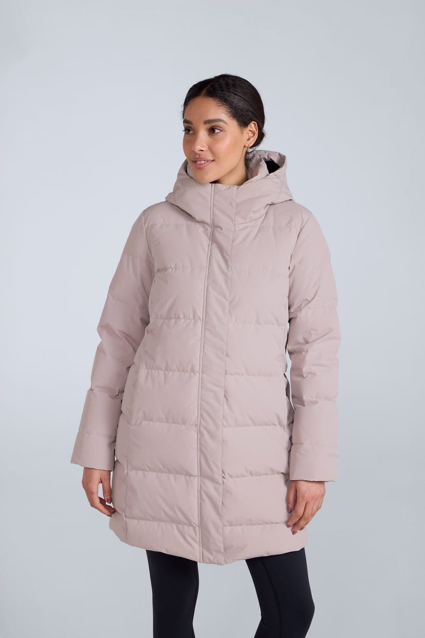 Animal Animal Women's 'Ivy' Water Resistant Warm & Cosy Downproof Lining Down Longline Coat in Light Beige - 1