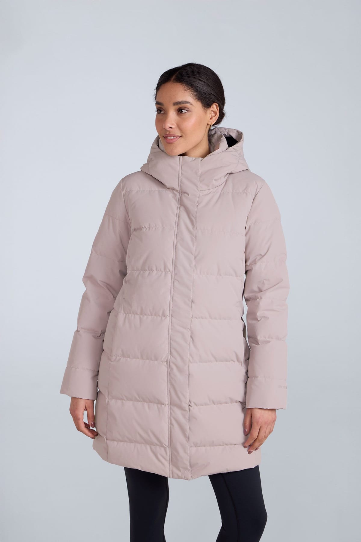 Animal Animal Women's 'Ivy' Water Resistant Warm & Cosy Downproof Lining Down Longline Coat in Light Beige - 1
