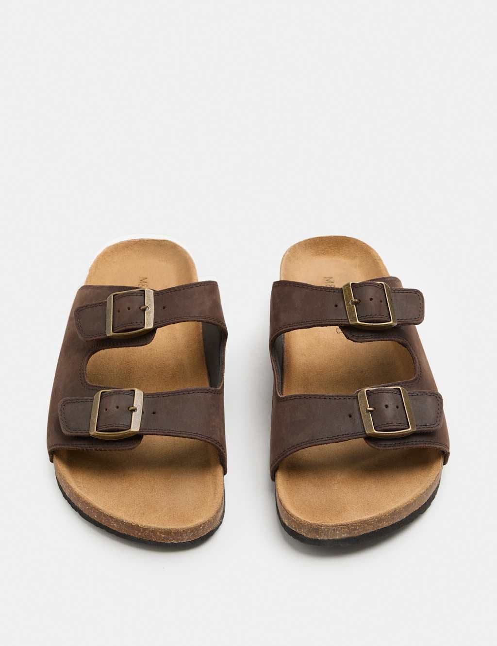 Marks & Spencer M&S Leather Slip-On Sandals Chocolate