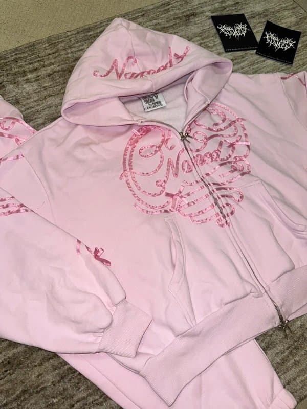 NAMED collective Named Collective Unisex Pink Ribbons Full Tracksuit Set Size M/L Limited Streetwear