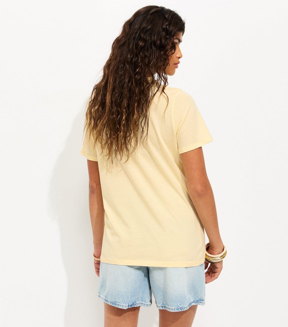 New Look Women's Light Yellow Cotton Paraiso Tropical Fruit Relaxed T-Shirt New Look - 4