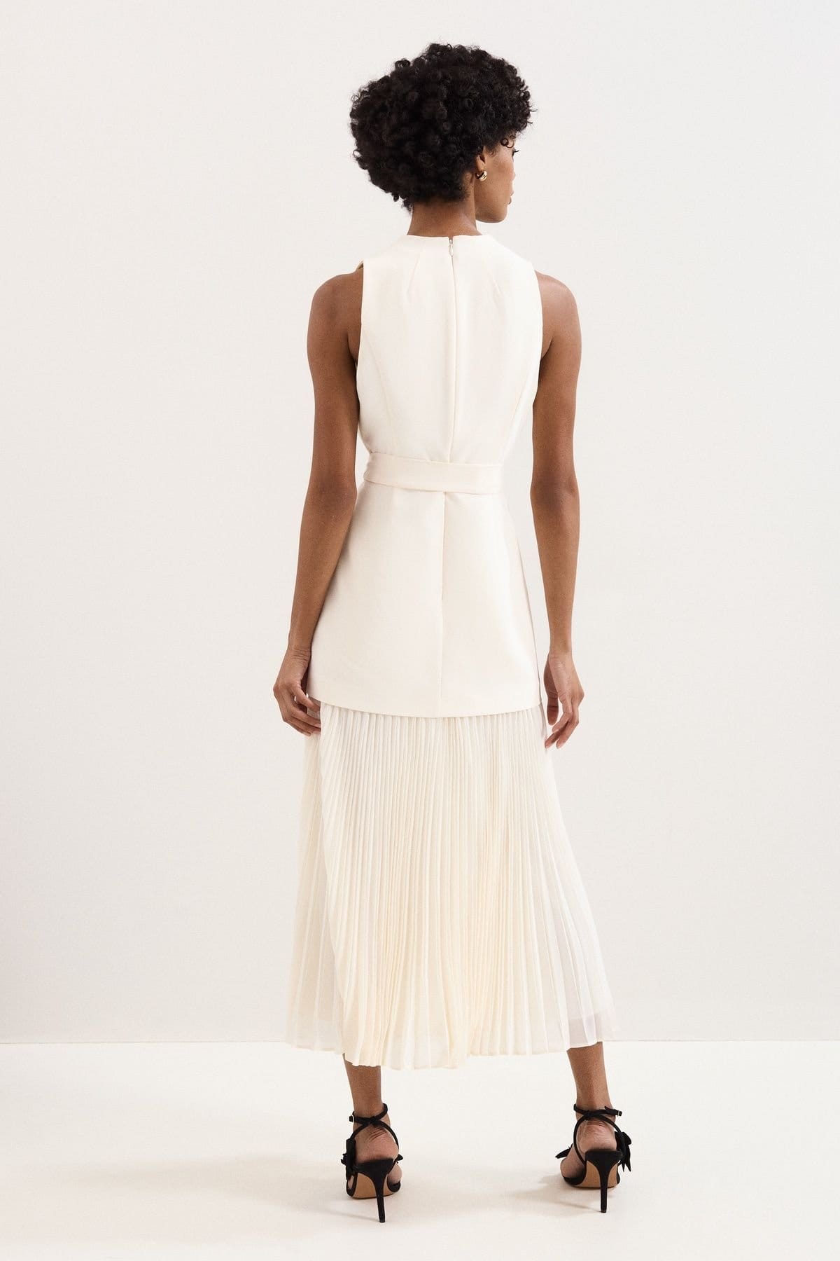 Phase Eight Phase Eight Women's Pia Pleated Midi Dress in Warm White - 4