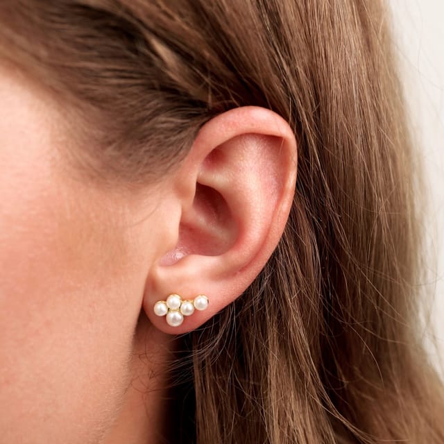 Gold Trip Gold Trip Women's Pearl Cluster Earrings in Gold - 2