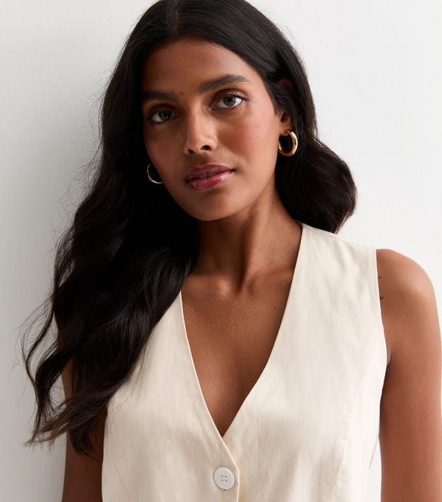 Gini London Women's Off White Linen Shirt Dress Gini London New Look - 3