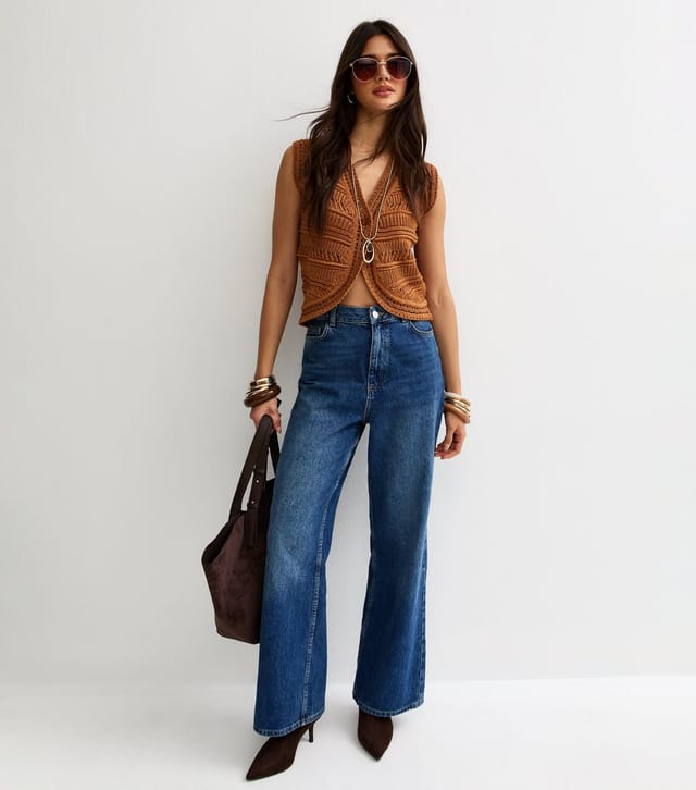 New Look Women's Tan Knit Lader Stitch Waistcoat New Look - 3