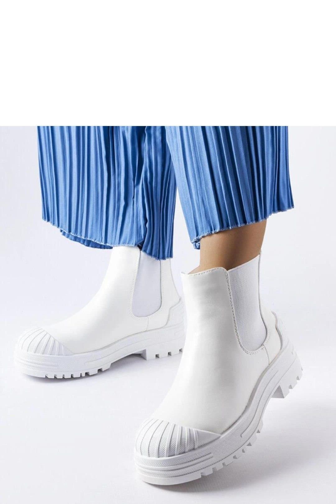 Love Lace Love Lace White Slip-On Bagger Boots with Rubber Inserts