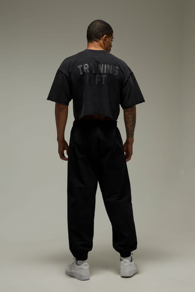 Training Dept. Training Dept. Men's Training Dept Washed Cropped Sweat in Black - 2