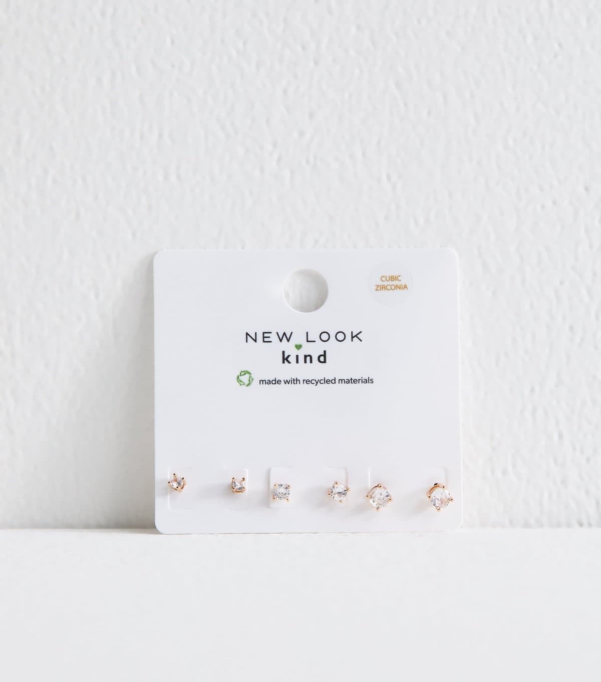New Look Pack of 3 Gold Tone Cubic Zirconia Stud Earrings New Look