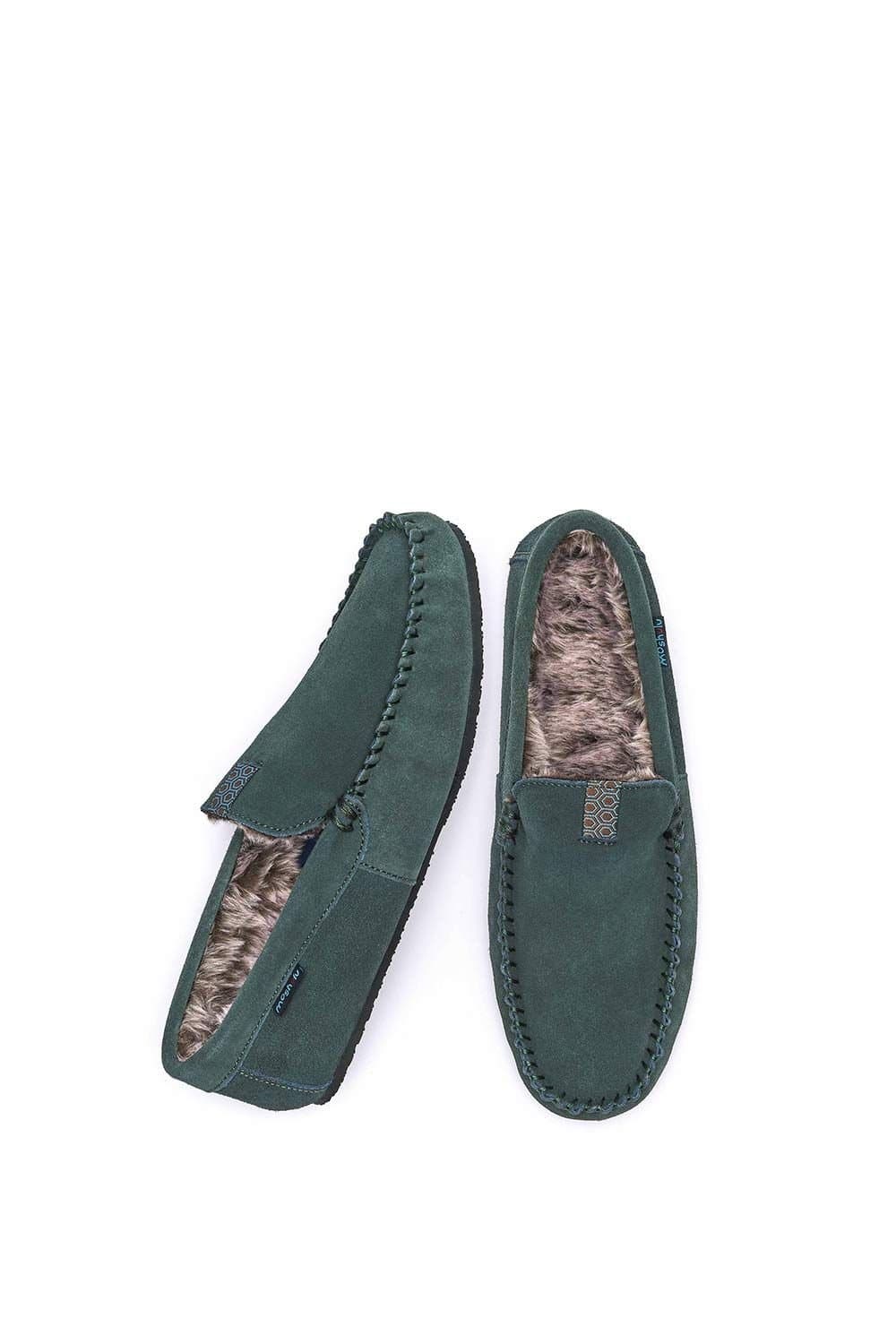 Moshulu Moshulu Men's 'Fielding 3' Moccasin Slippers in Green
