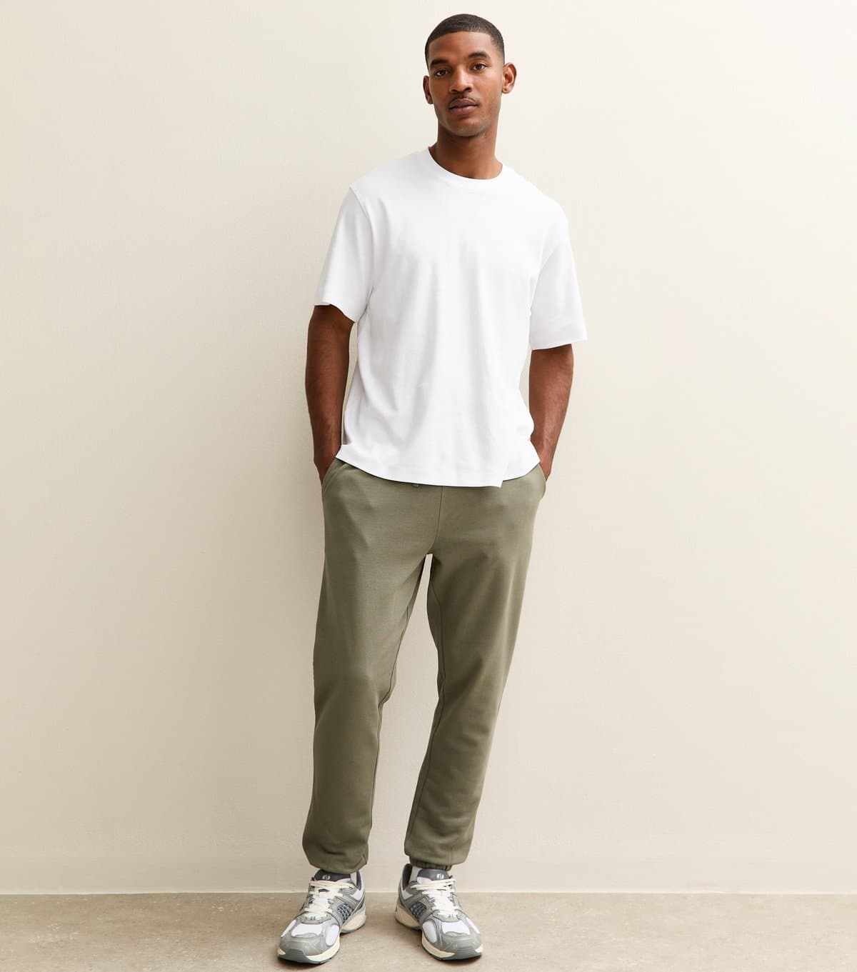 New Look Men's Khaki Regular Drawstring Waist Joggers New Look